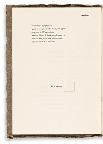 SANDBERG, WILLEM. Experimenta Typographica, 3. Amsterdam: J.F. Duwaer & Zonen, 1944.